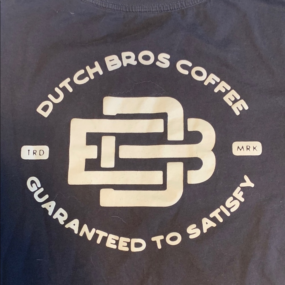 Dutch Bros Black Short Sleeve Tee Chocolate Brown Size Small - Picture 5 of 5